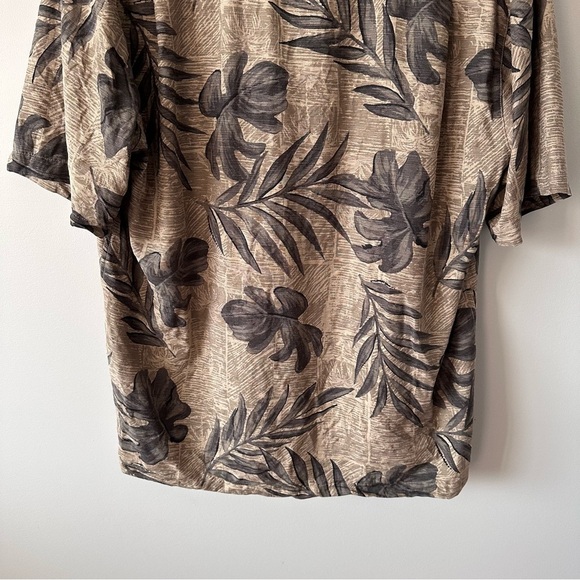 Havana Jack's Cafe Button Down Shirt Men's M Hawaiian Palm Trees Silk beige - Picture 10 of 10